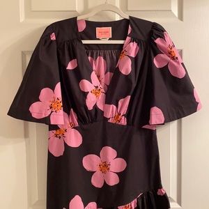 kate spade black grand flora dress